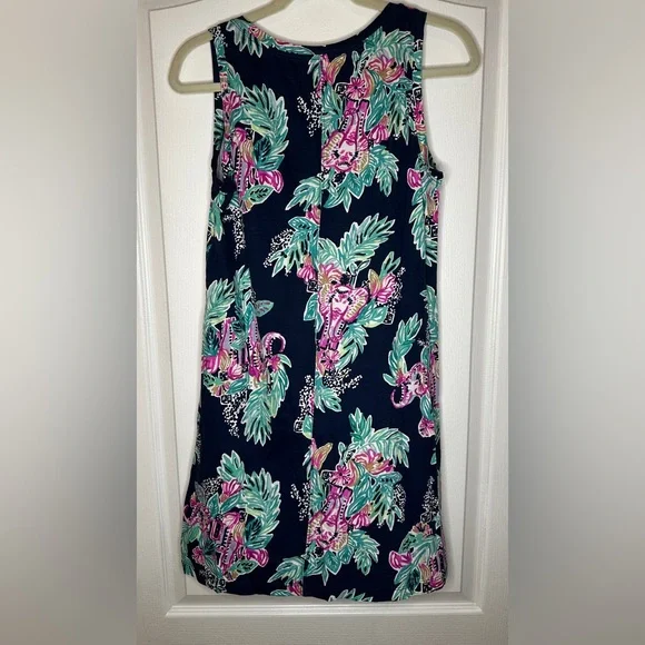 Lilly Pulitzer Raylee Sleeveless Dress Inky Navy Peanut Gallery Print, Size M - Picture 4 of 5
